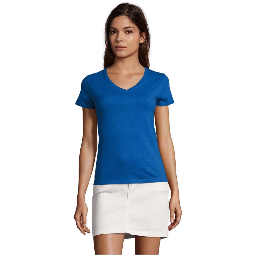 T-shirt Donna Imperiale Con Scollo A V Taglia S Blu Reale - Foto 1