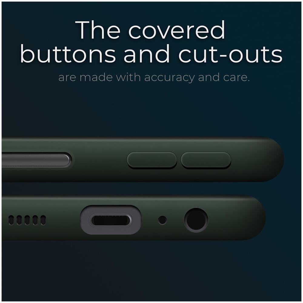 Lifestyle. Cover Per Samsung A12, Verde Scuro - Custodia In Silicone Premium Con Finitura Opaca E Fodera Morbida In Microfibra, Phone Case Cover Leggero - Foto 2
