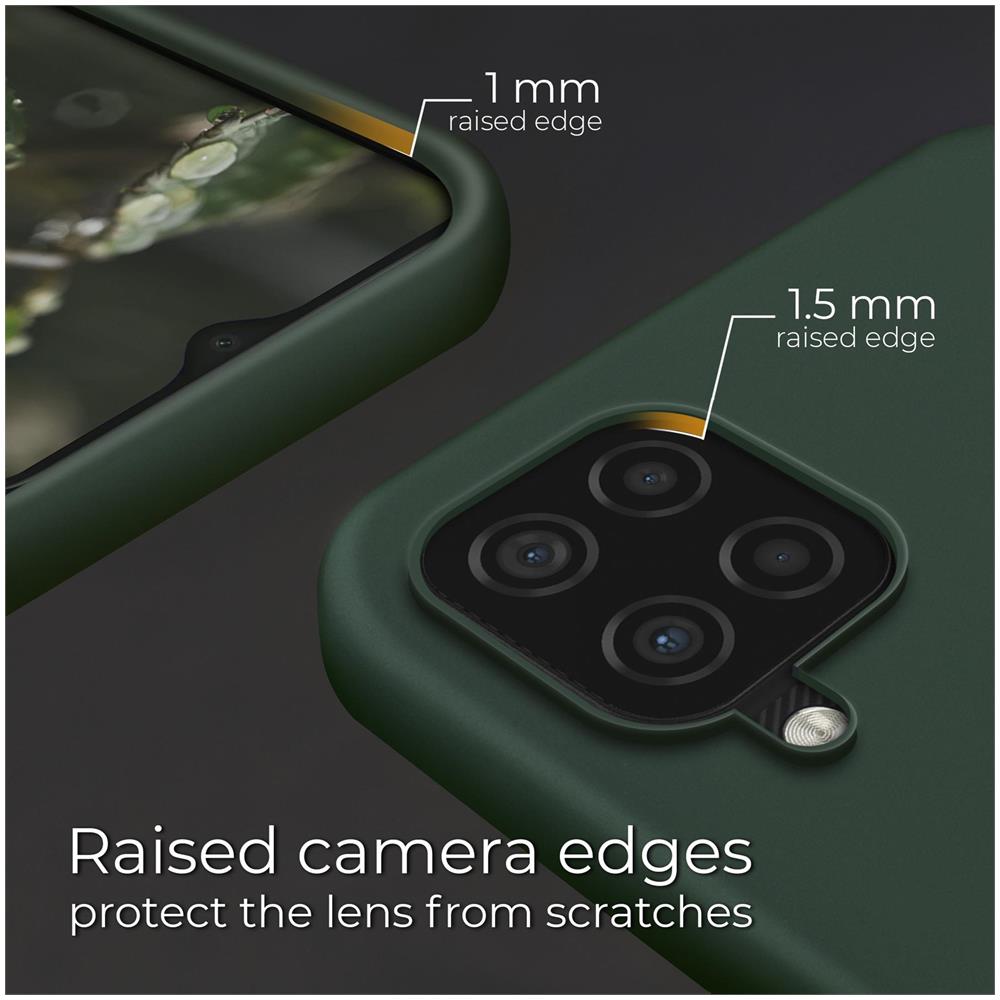 Lifestyle. Cover Per Samsung A12, Verde Scuro - Custodia In Silicone Premium Con Finitura Opaca E Fodera Morbida In Microfibra, Phone Case Cover Leggero - Foto 5