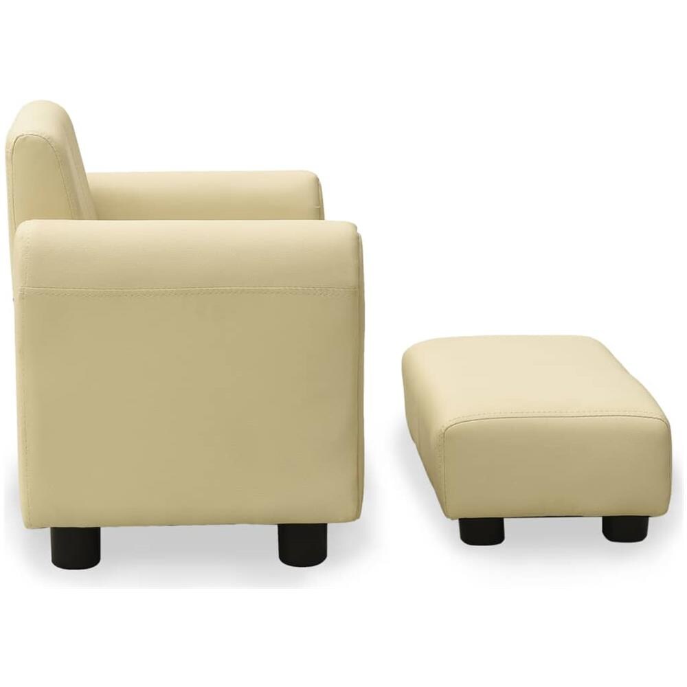 vidaXL Divano a 2 Posti per Bambini Bianco Crema in Similpelle 