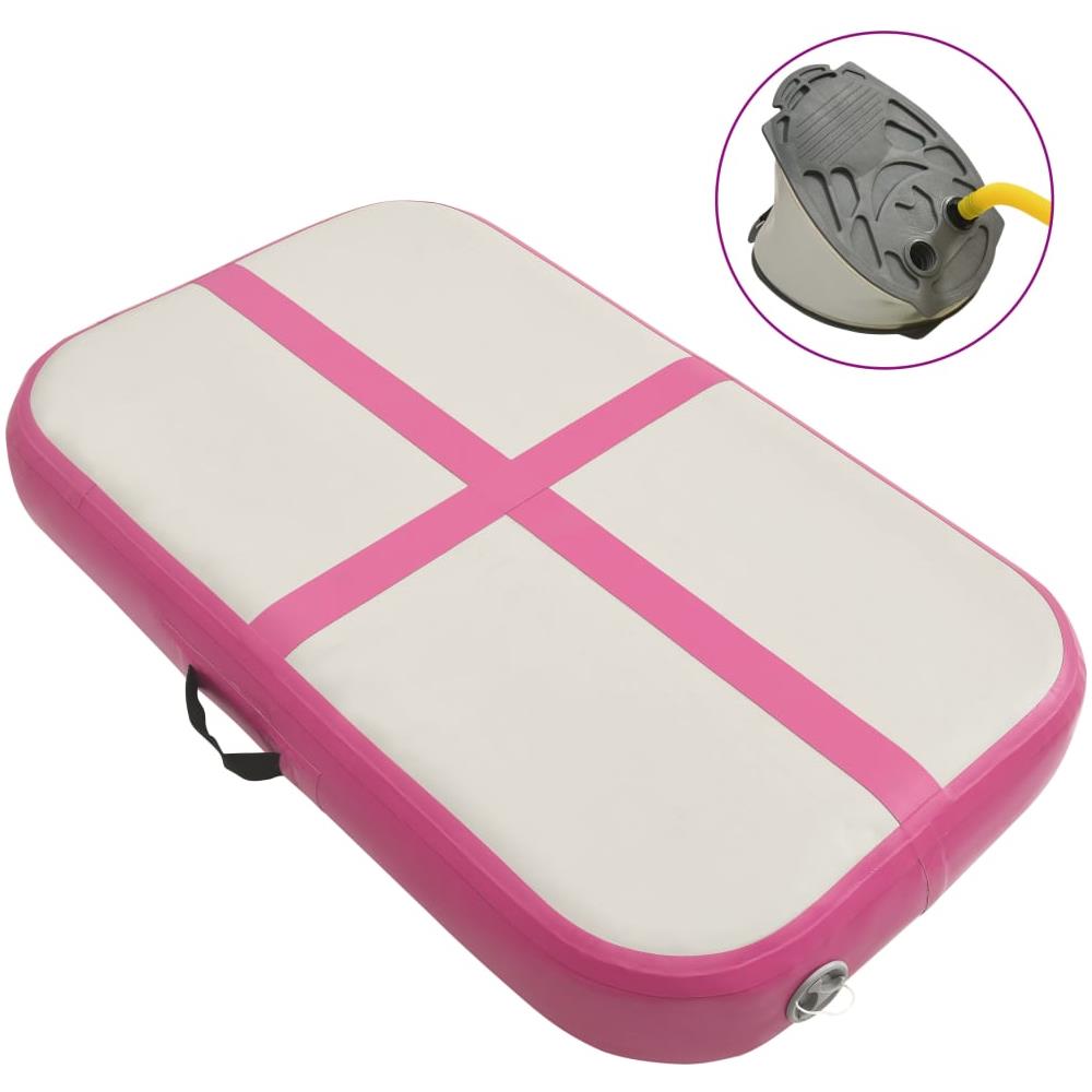 Tappetino Ginnastica Gonfiabile con Pompa 60x100x10 cm PVC Rosa - Foto 1