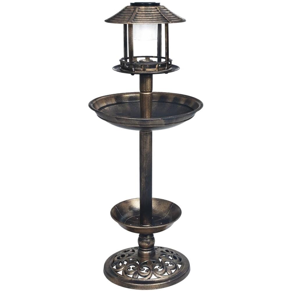 Bagnetto per Uccelli Decorativa con Luci LED Solari in Plastica - Foto 1