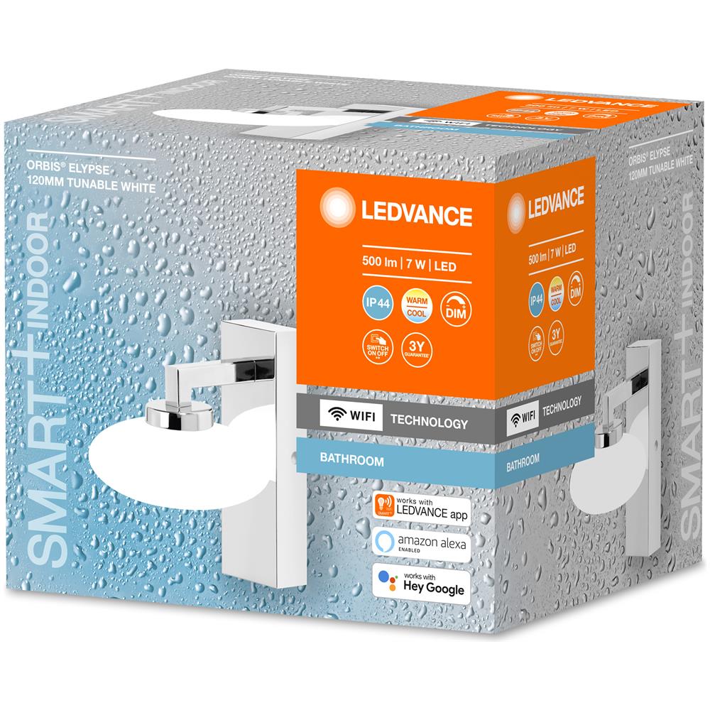 Ledvance Apparecchio Di Illuminazione: Per Soffitto, Bathroom Decorative Ceiling And Wall With Wifi Technology / 7 W, 220…240 V, Ampiezza Fascio Luminoso: 110, Tunable White, 3000…6500 K, Materiale Del Corpo: Steel /glass, Ip44 - Foto 2