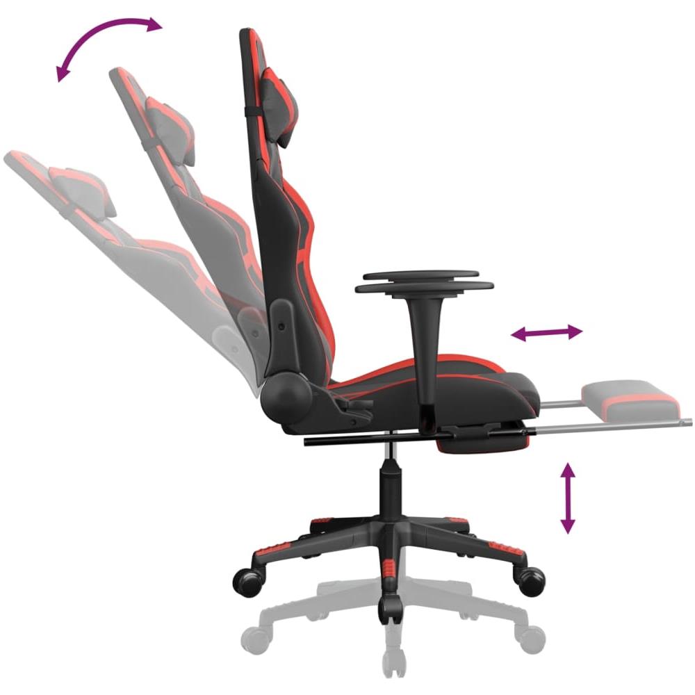 Sedia Da Gaming Con Poggiapiedi Nero E Rosso In Similpelle - Foto 2