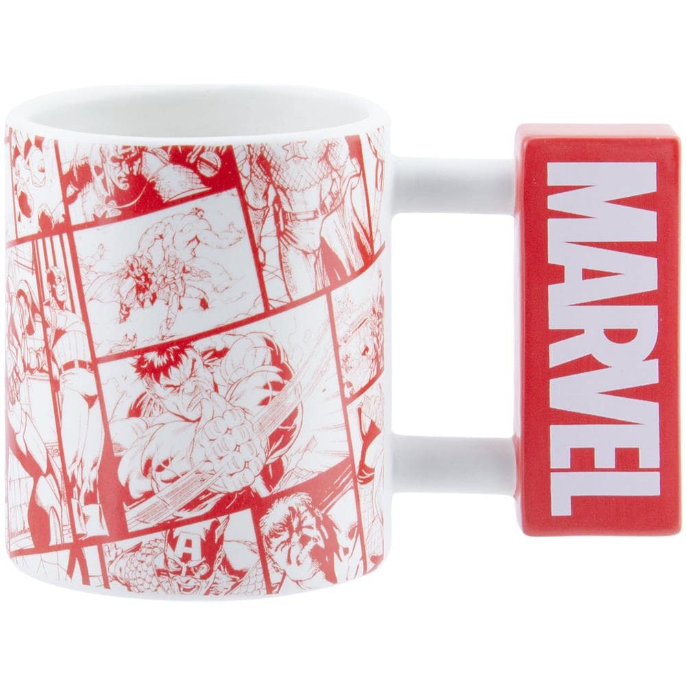 Tazza Marvel Con Manico Logo E Sfondo A Fumetti / Logo Shaped Mug - Paladone Products - Foto 2