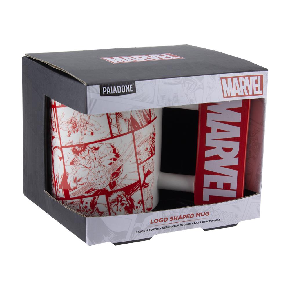 Tazza Marvel Con Manico Logo E Sfondo A Fumetti / Logo Shaped Mug - Paladone Products - Foto 6