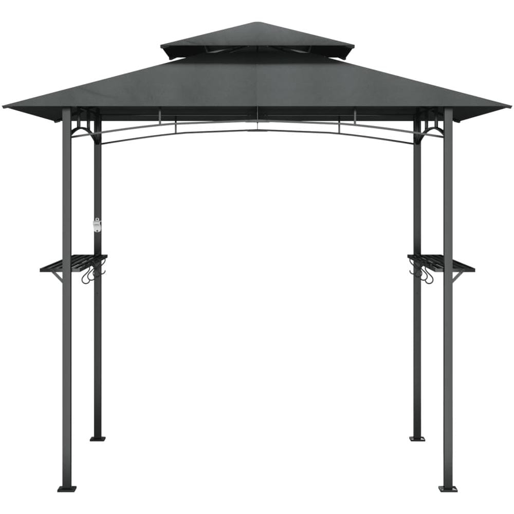 Gazebo Barbecue Ripiani Laterali Antracite 240x150x243 Acciaio - Foto 3