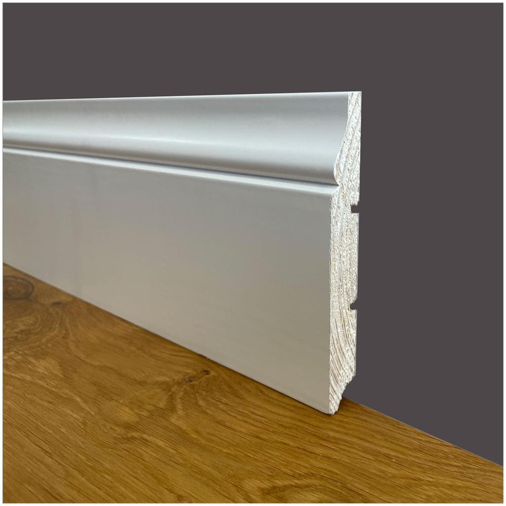 100ml Di Battiscopa Premium In Legno Massello Mod.barocco 120x16 Laccato Bianco - Foto 1