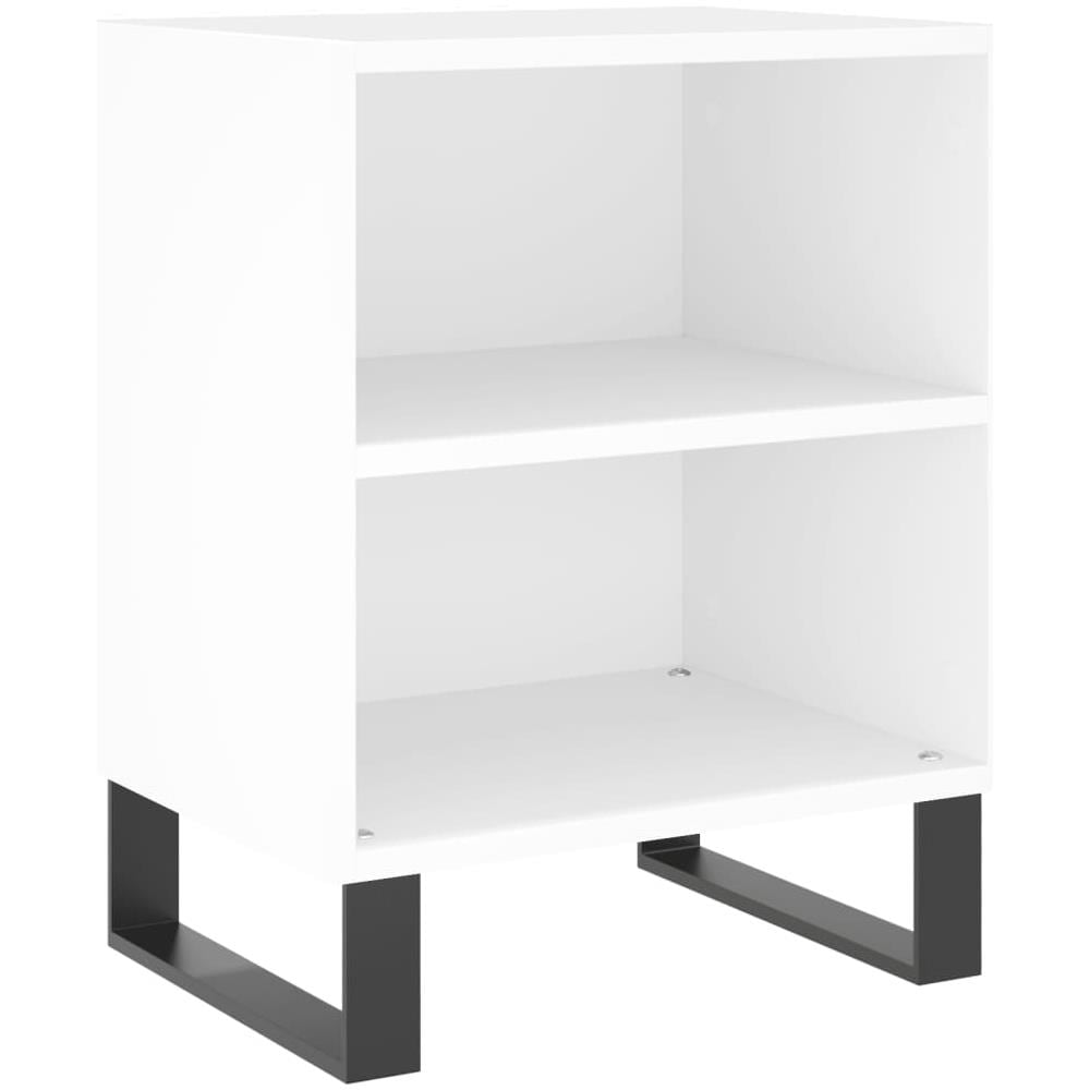 Comodino Bianco 40x30x50 Cm In Legno Multistrato - Foto 1