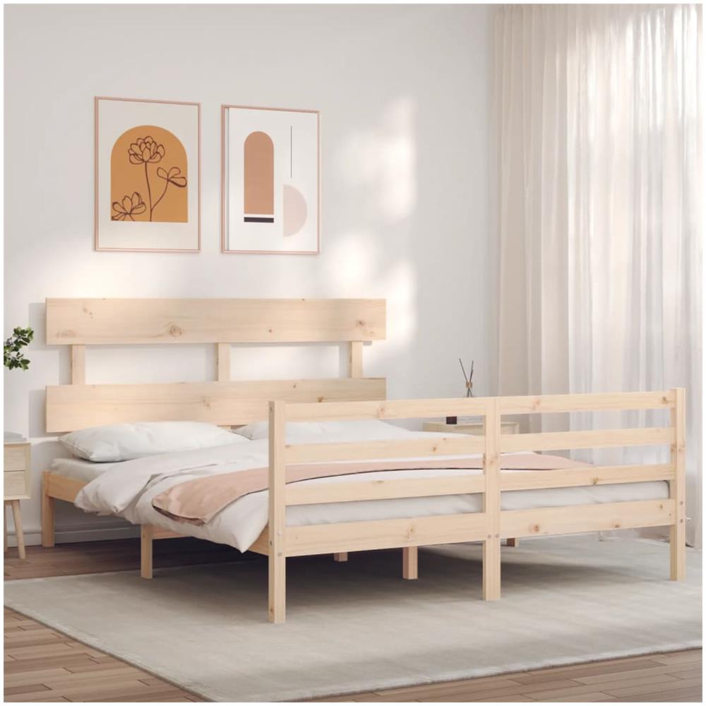 Giroletto con Testiera King Size in Legno Massello - Foto 3