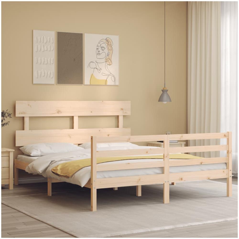 Giroletto con Testiera King Size in Legno Massello - Foto 1