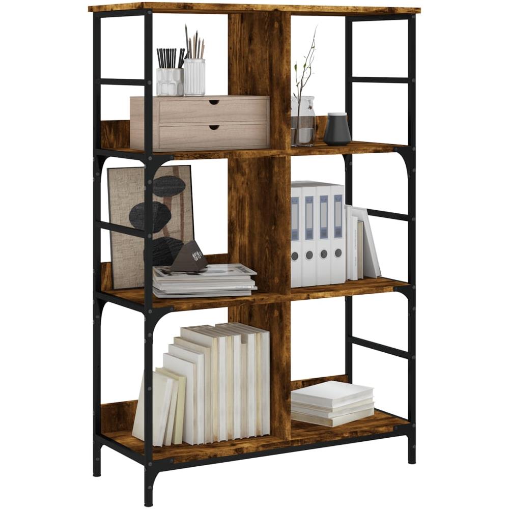 Libreria Rovere Fumo 78,5x33x117,5 Cm In Legno Multistrato - Foto 3