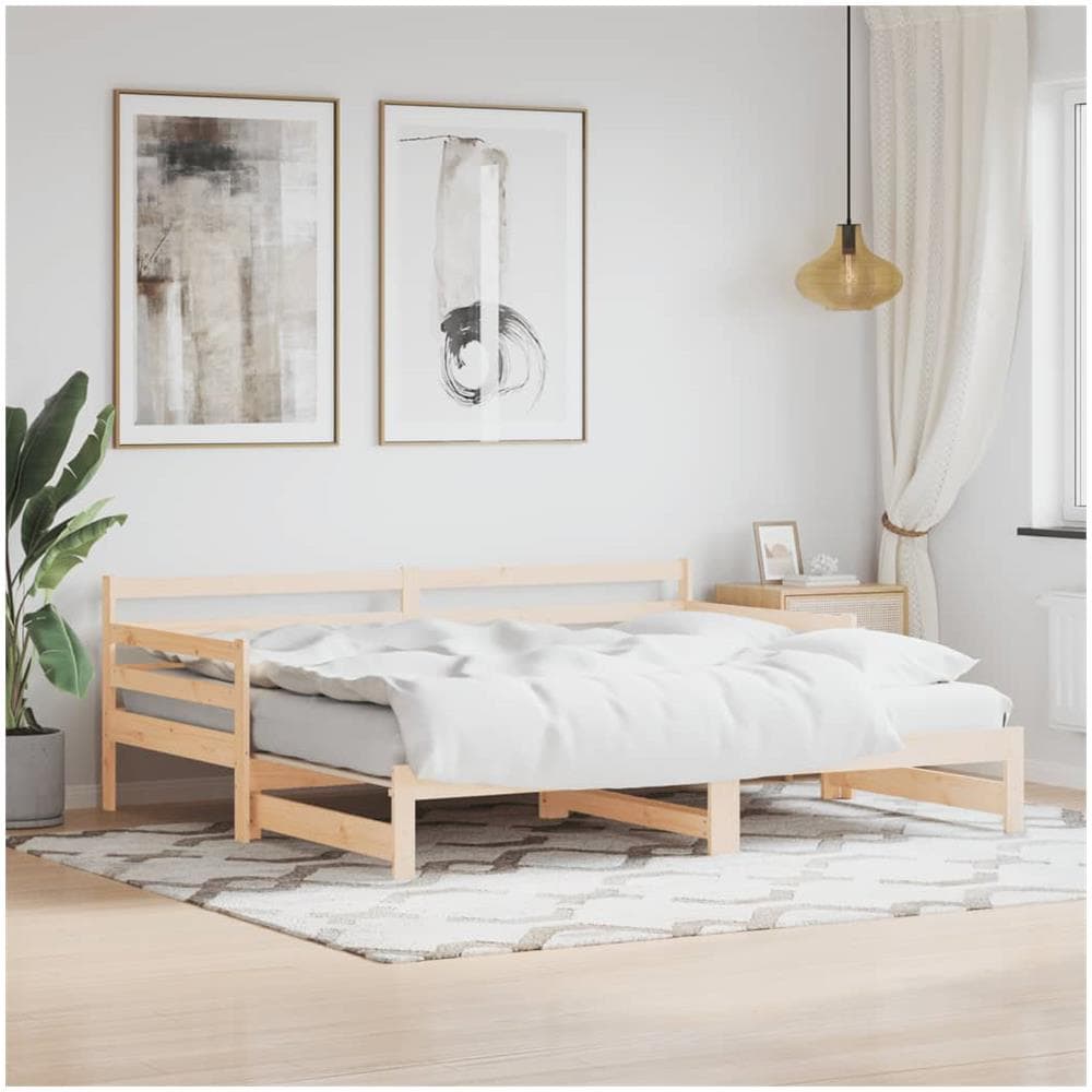 Divano Letto Con Letto Estraibile 80x200cm Legno Massello Pino - Foto 1