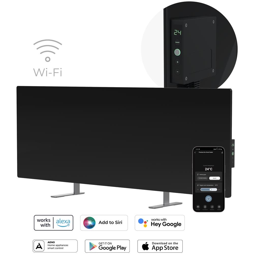 Infrarot Heizkörper Premium Eco Smart LED GH4S 700W BK retail Interno Nero Riscaldatore ambiente elettrico a infrarossi - Foto 1