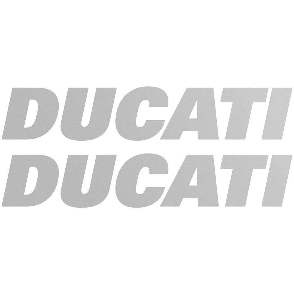 2 Adesivi Per Serbatoio Moto Scritta Ducati Adesivo Argento Stickers Racing Argento - Foto 1