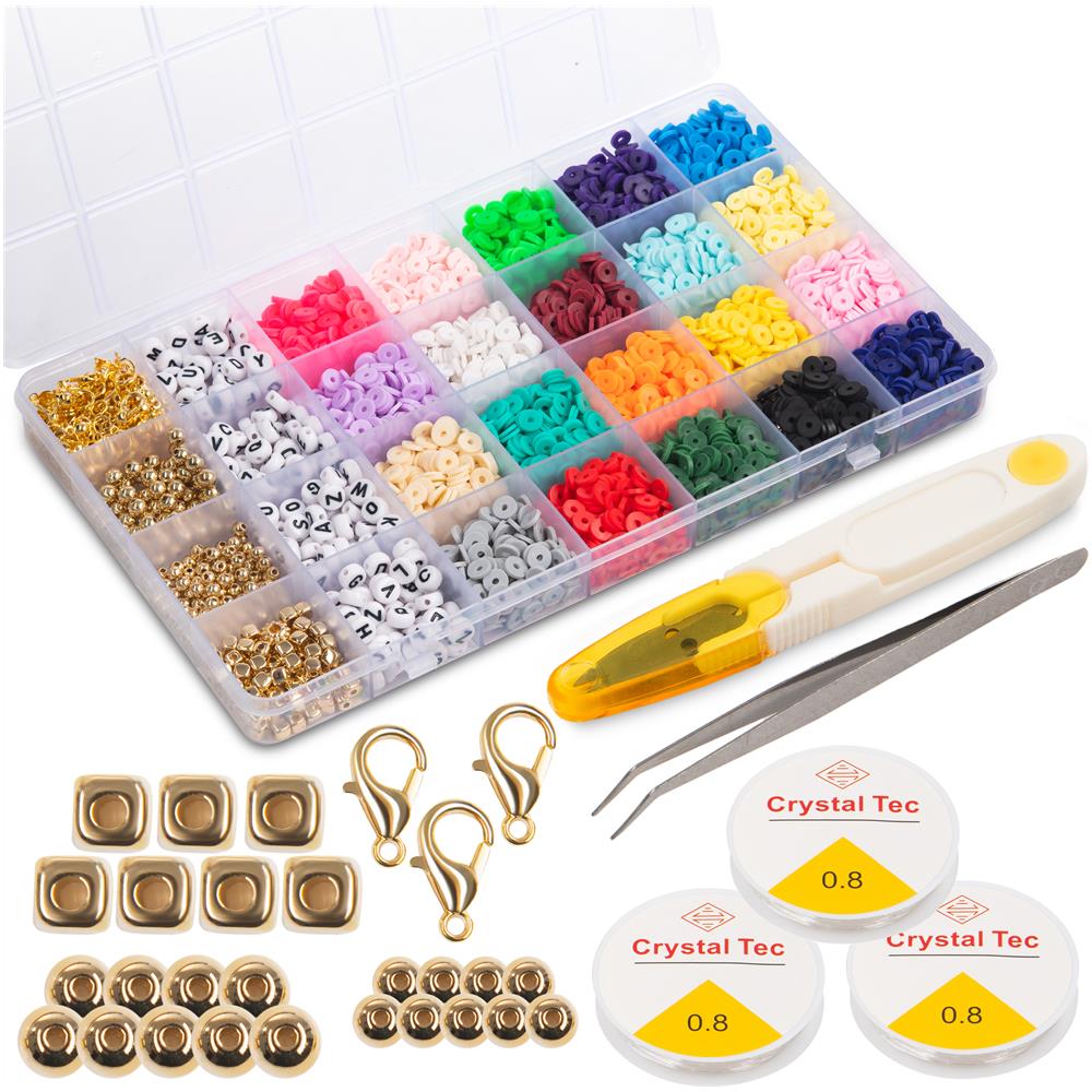 Set per creare braccialetti con perline, creativo, per bambini, grande, 4678 pezzi - Foto 2