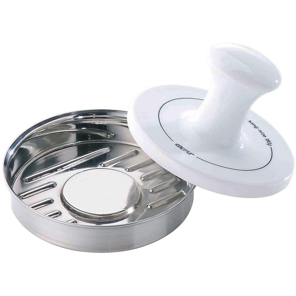 Set Pressa Hamburger Spark Di Con Stampo In Acciaio Inox E Pestello In Porcellana Di - Foto 3