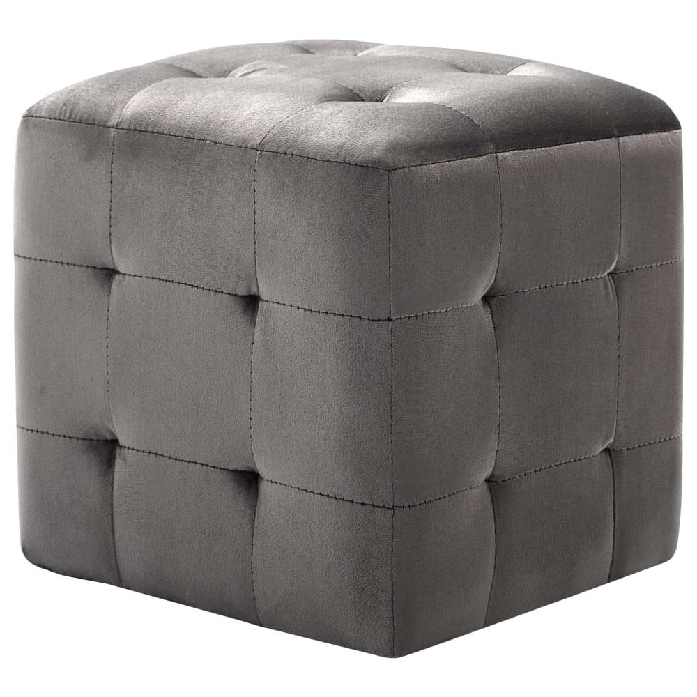 Comodini 2 Pz Grigio 30x30x30 Cm In Tessuto Vellutato - Foto 2