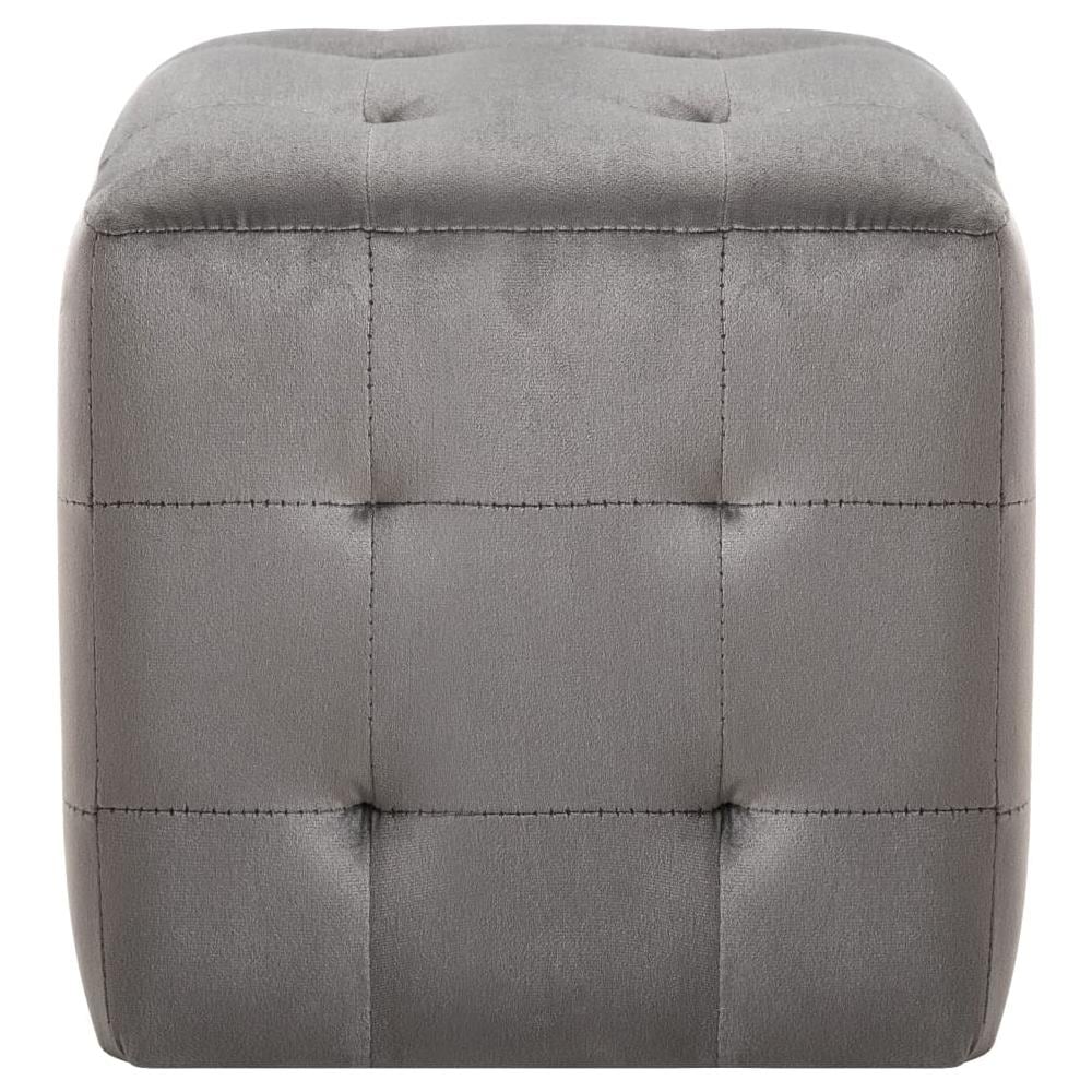 Comodini 2 Pz Grigio 30x30x30 Cm In Tessuto Vellutato - Foto 7