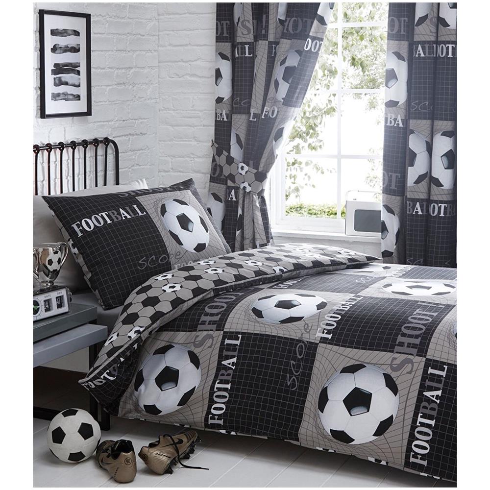 Football Copripiumino E Federa Letto Set, Poliestere, Grigio, Singolo - Foto 1