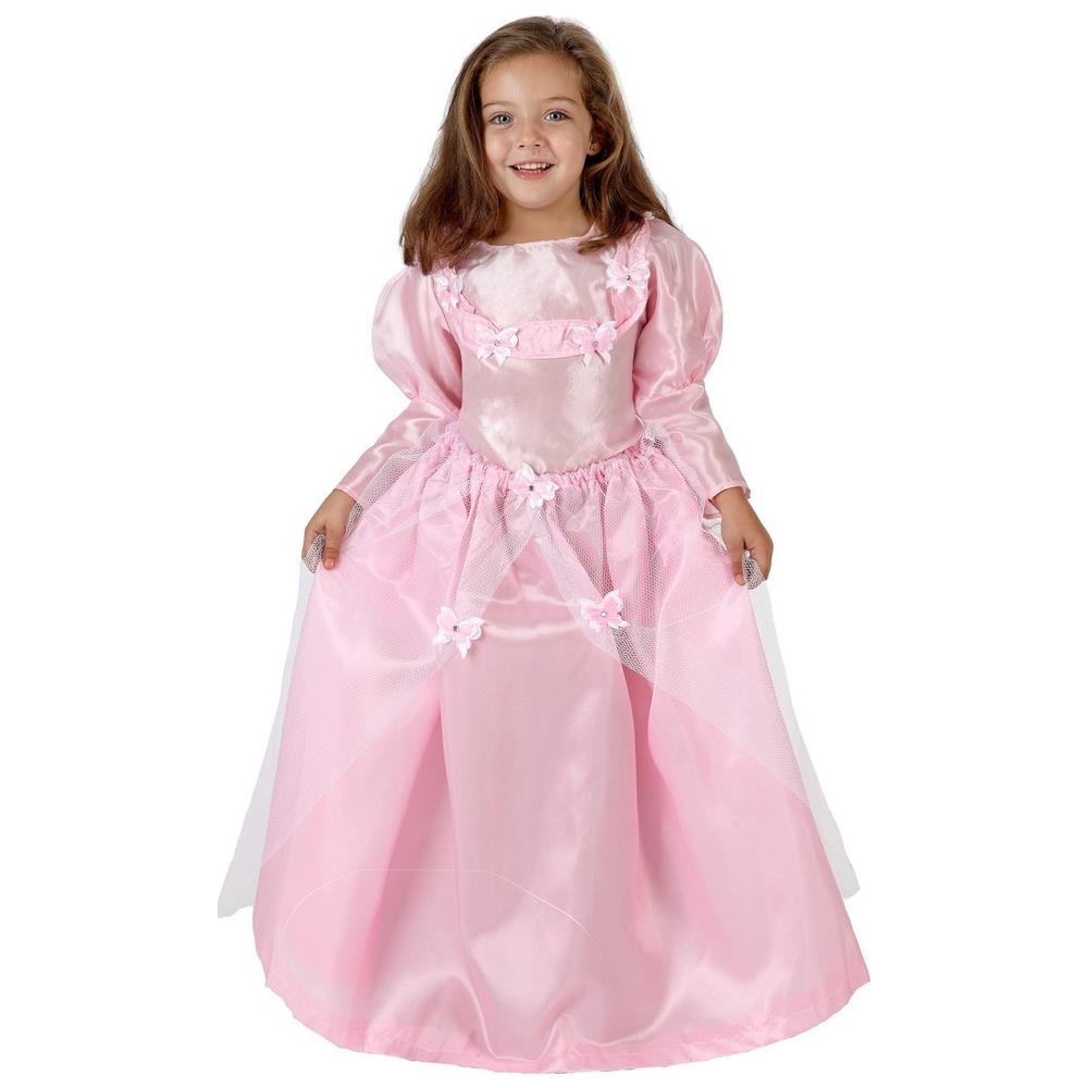 Costume Da Principessa Rosa Chiaro Bambina - Taglia: 3- 4 Anni (98 - 115 Cm) - Foto 1