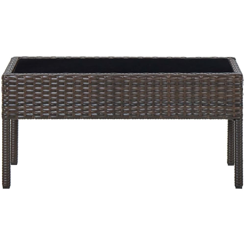 Tavolo Da Giardino Marrone 75x40x37 Cm In Polyrattan - Foto 3