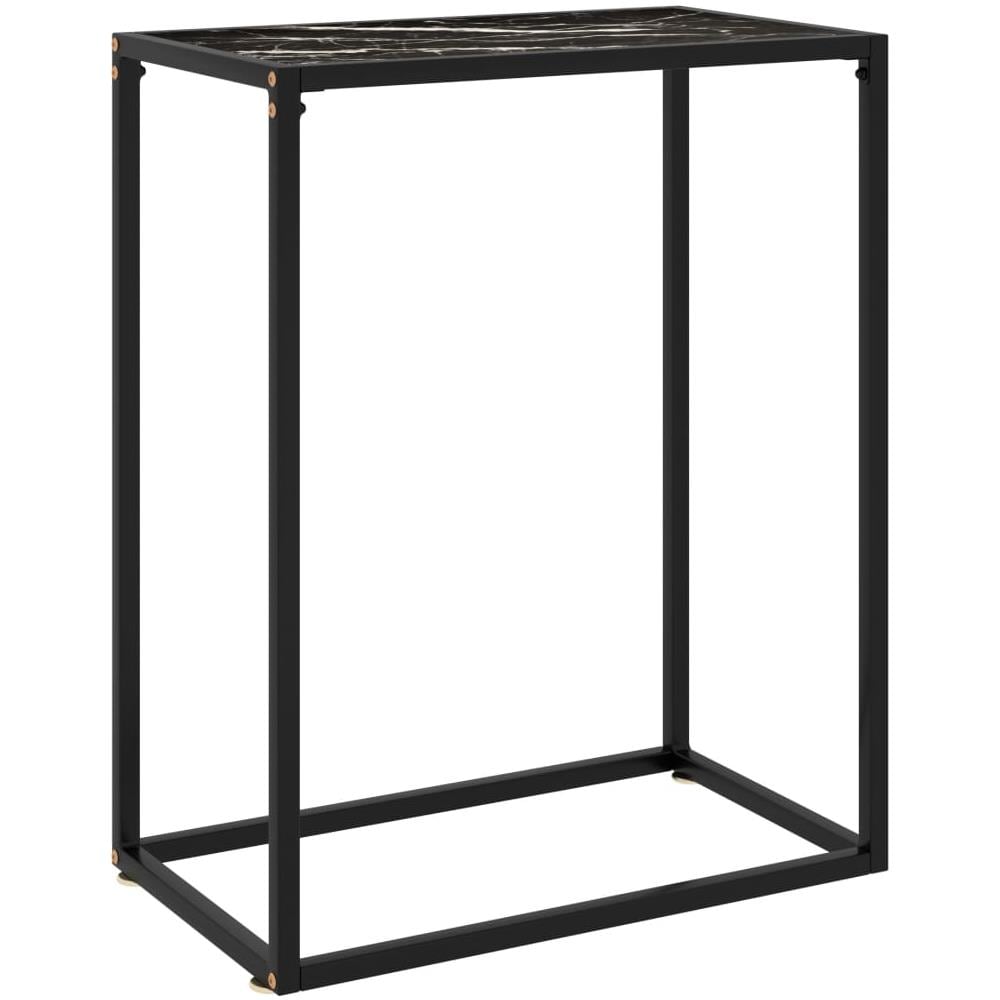 Tavolo Consolle Nero 60x35x75 Cm In Vetro Temperato - Foto 1