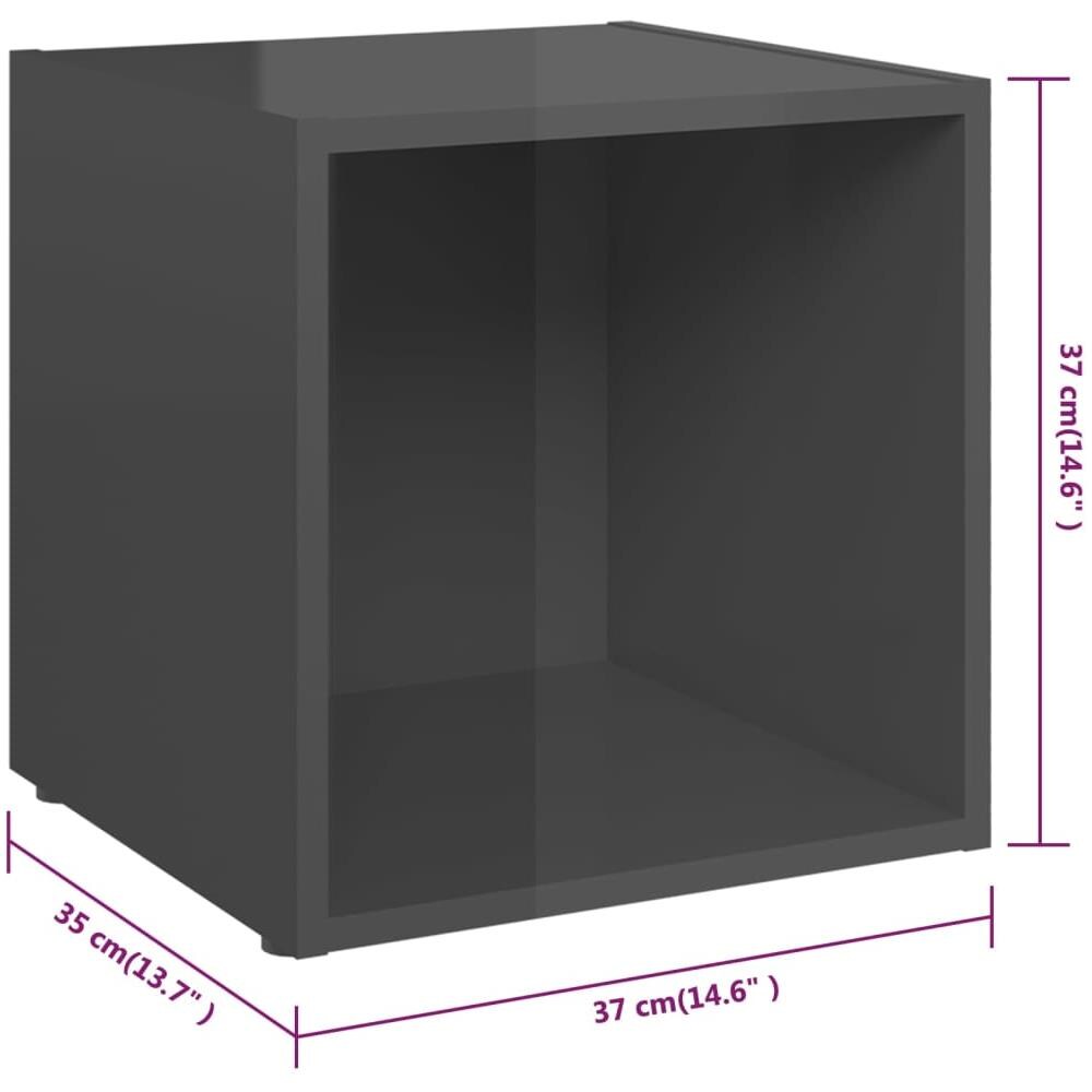 Set Mobili TV 8 pz Grigio Lucido in Legno Multistrato - Foto 8