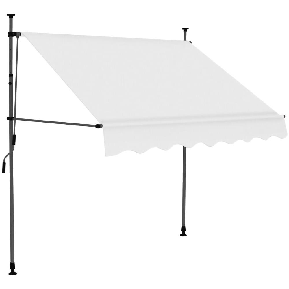 Tenda da Sole Retrattile Manuale con LED 150 cm Crema - Foto 2