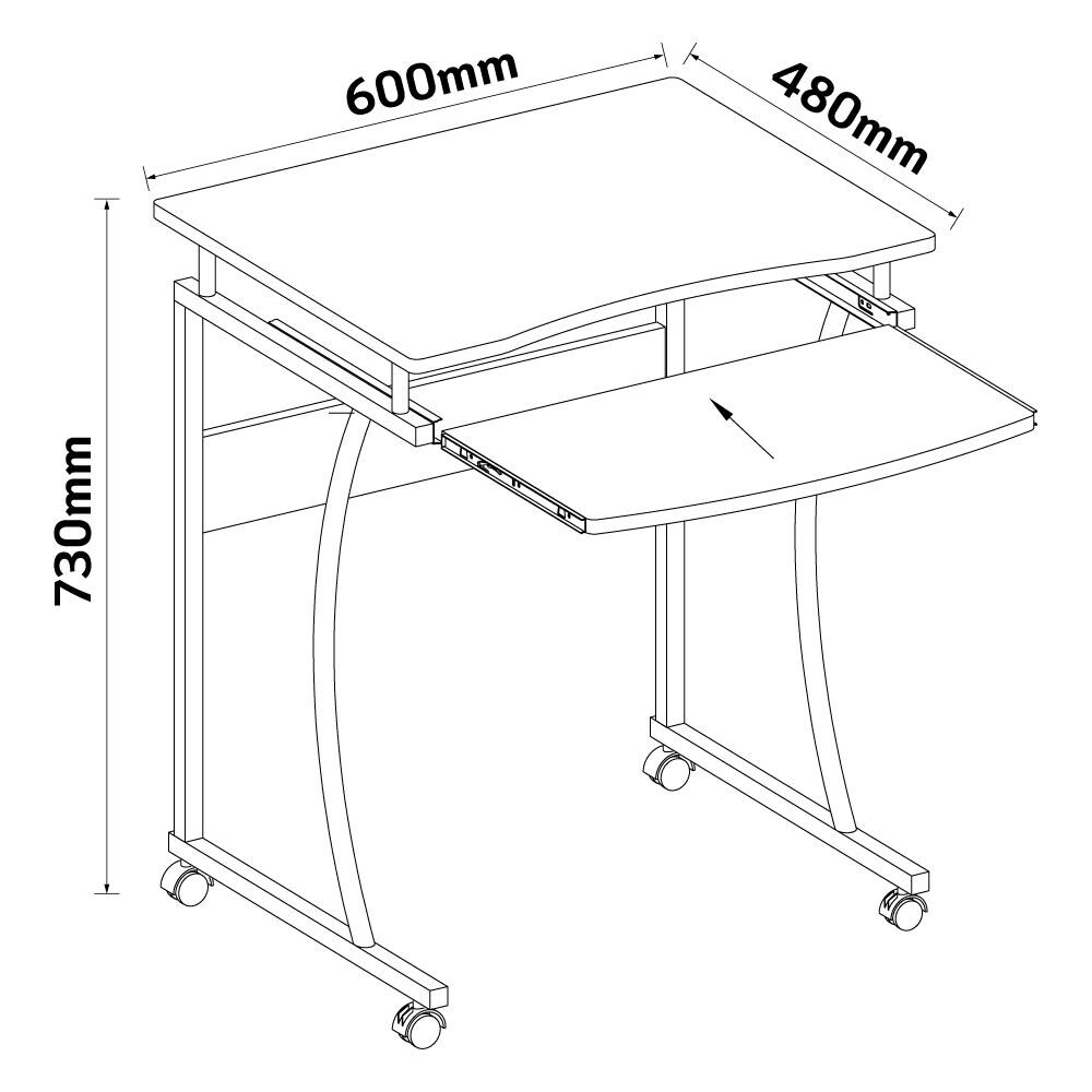 Scrivania Compatta Con Ripiano Estraibile Per Tastiera - Foto 2