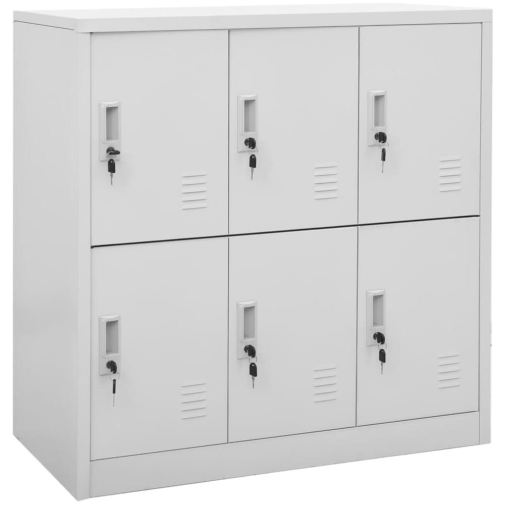 Armadietti Con Chiave 2 Pz Grigio Chiaro 90x45x92,5 Cm Acciaio - Foto 3