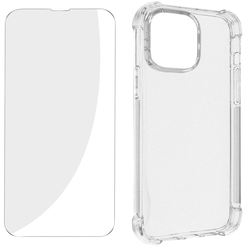 Kit Protezione Iphone 14 Pro Max Cover Rinforzata + Vetro Temperato Trasparente - Foto 2