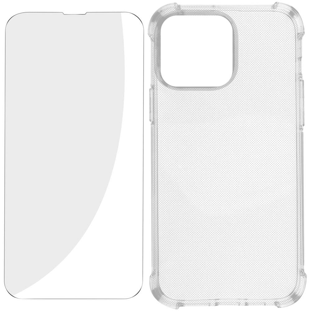 Kit Protezione Iphone 14 Pro Max Cover Rinforzata + Vetro Temperato Trasparente - Foto 1