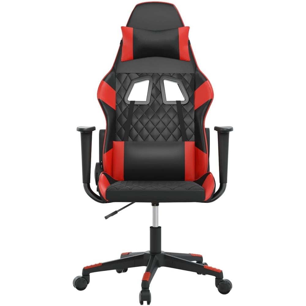Sedia da Gaming Massaggiante Rosso e Nero in Similpelle - Foto 3