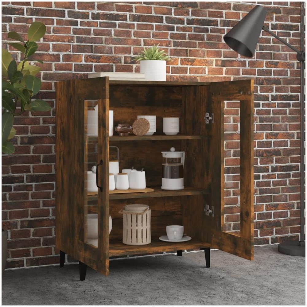 Credenza Rovere Fumo 69,5x34x90 Cm In Legno Multistrato - Foto 3