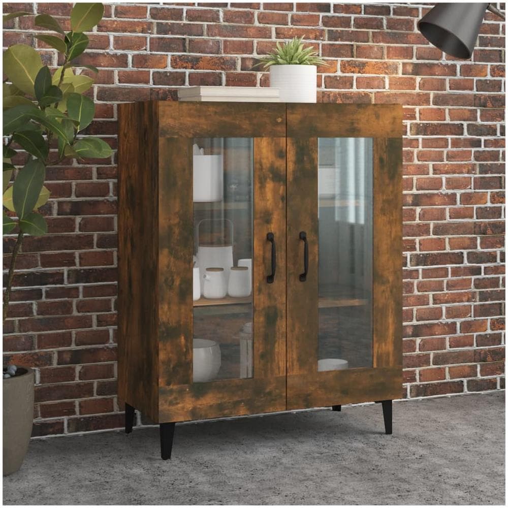 Credenza Rovere Fumo 69,5x34x90 Cm In Legno Multistrato - Foto 1