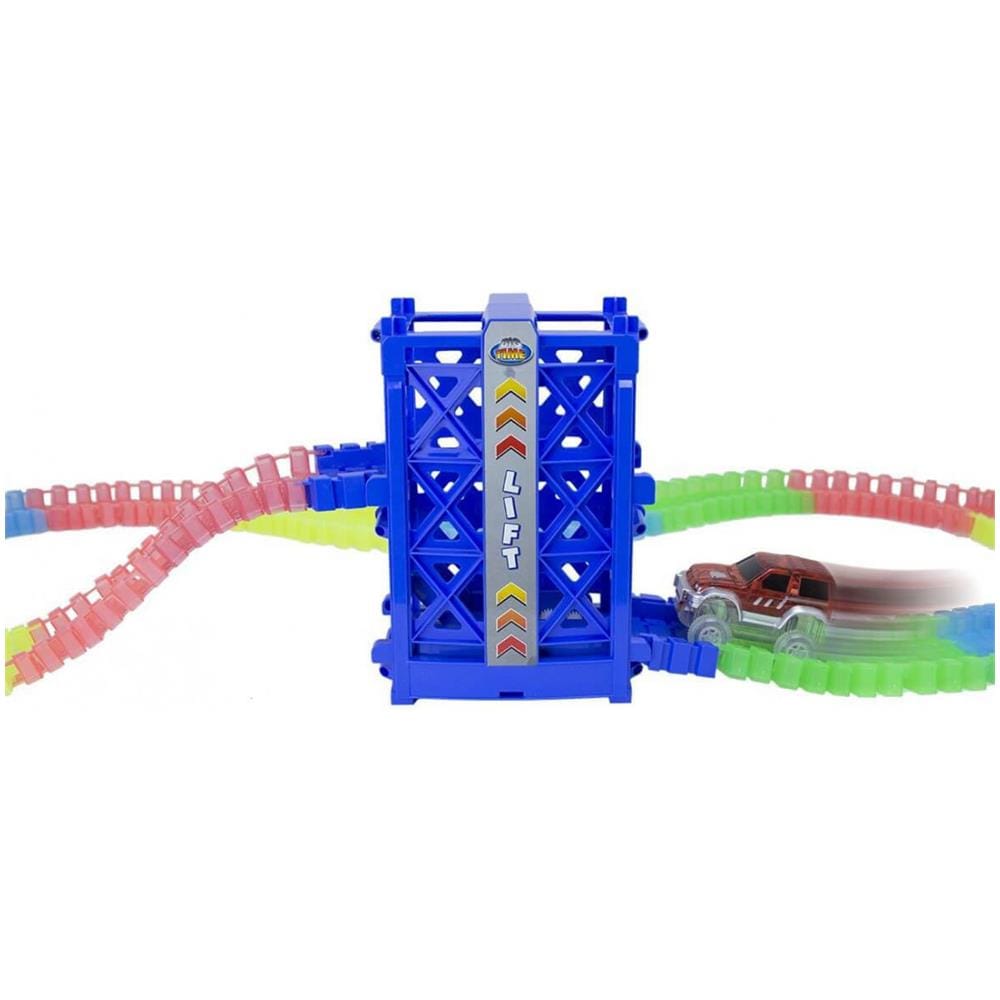 Set Di 2 Accessori - Venteo - Giochi Per Auto - Circuito Flessibile Illuminato - Bambini - Multicolore - Funzionamento Senza Batterie - Da 3 Anni - Veicoli Non Inclusi - Foto 1