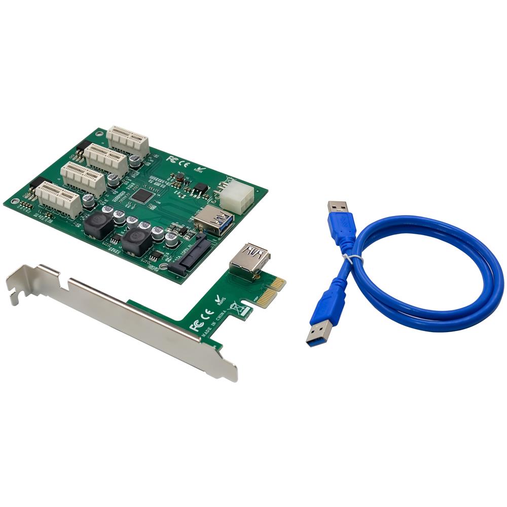 PCIE X1 TO 4 PCIE X1 SLOTS RISER - Foto 2