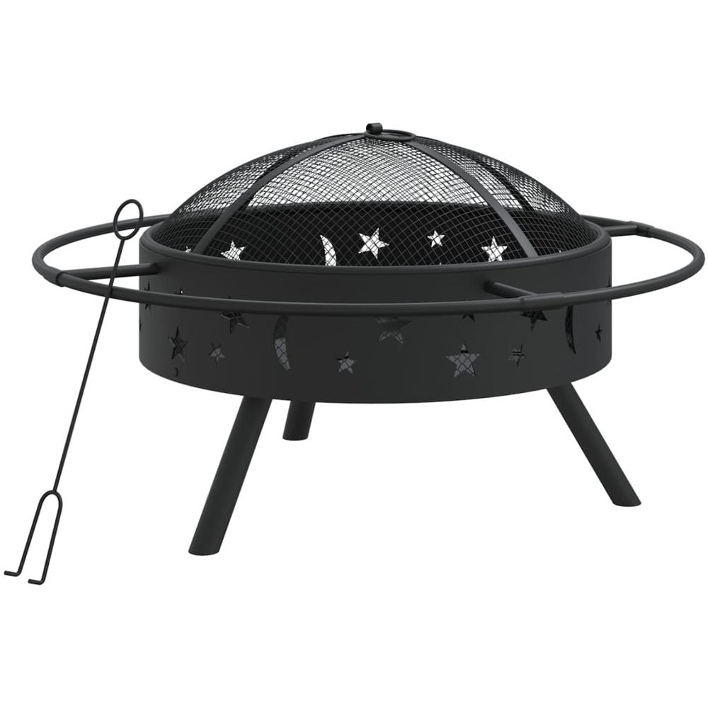SvenskaV Braciere GILGE XXL In Acciaio Grezzo 3mm - Base Acciaio Inox Fatto A Mano