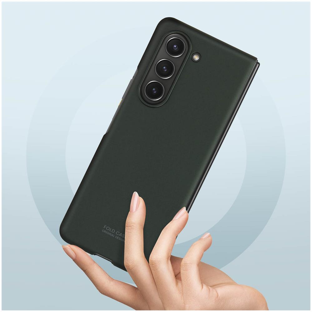 Cover Per Samsung Galaxy Z Fold5 Policarbonato Rigido Finitura Opaca Verde Scuro - Foto 2
