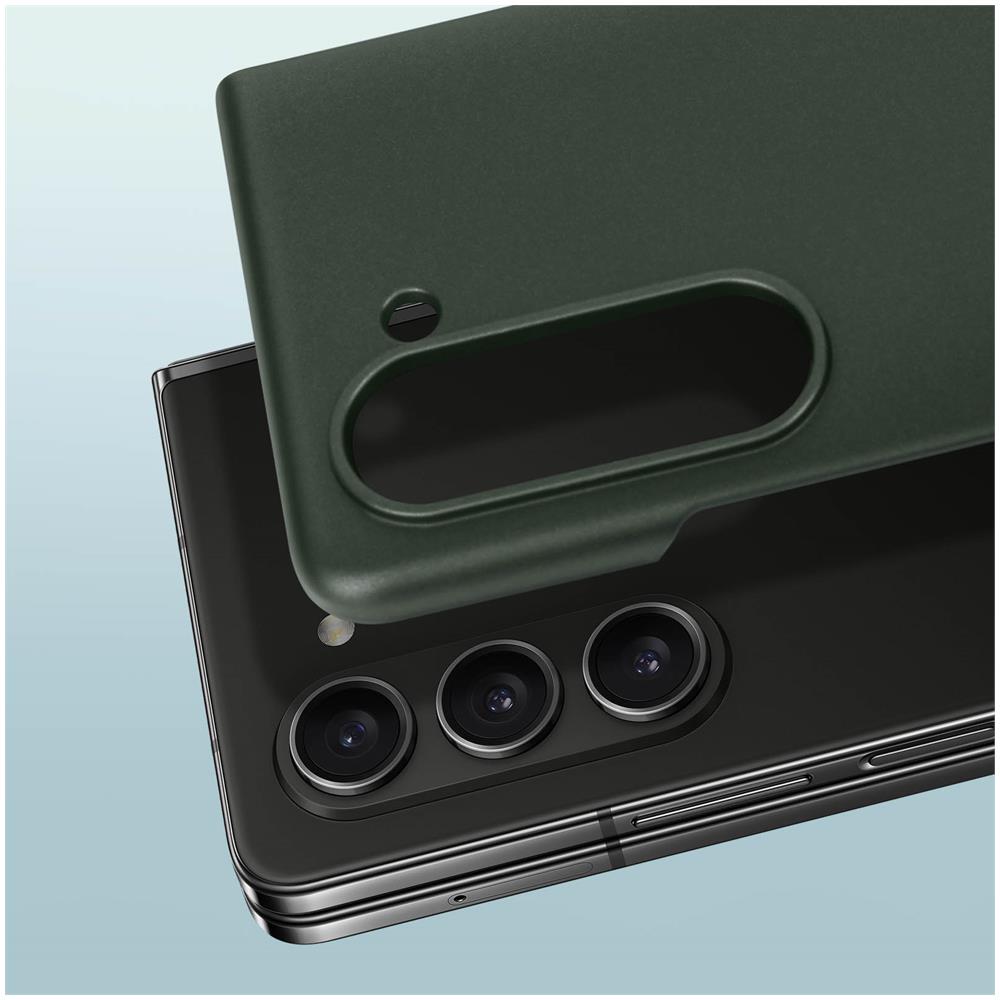 Cover Per Samsung Galaxy Z Fold5 Policarbonato Rigido Finitura Opaca Verde Scuro - Foto 5