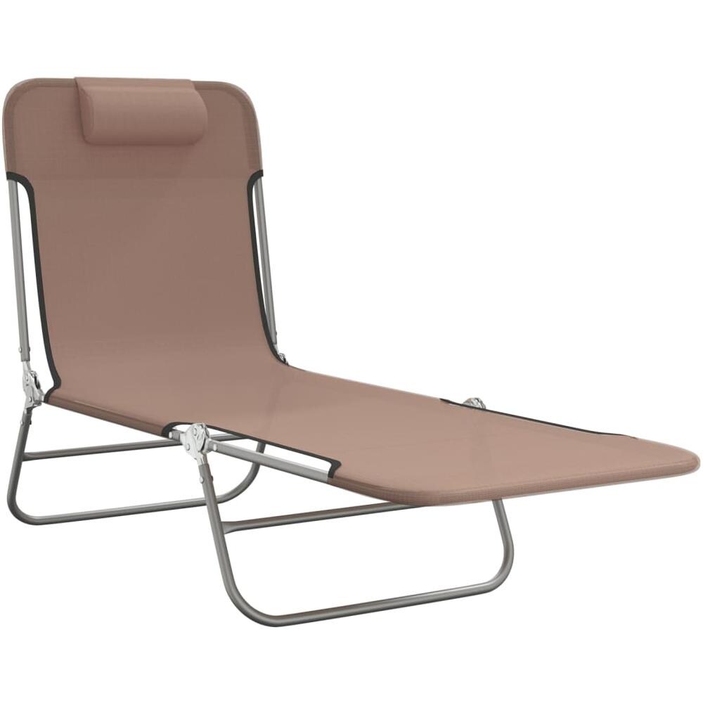 Lettini Prendisole 2 Pz Marroni In Textilene E Acciaio - Foto 3