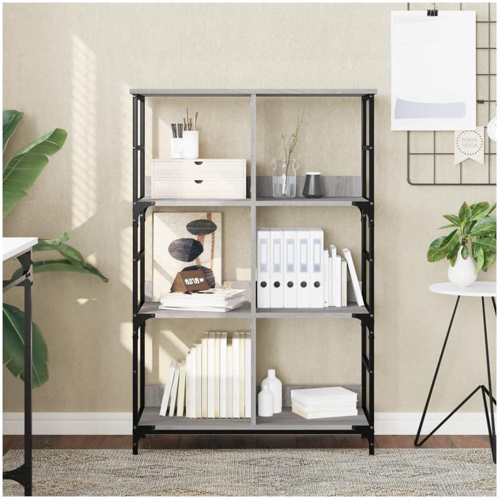 Libreria Grigio Sonoma 78,5x33x117,5 Cm In Legno Multistrato - Foto 1