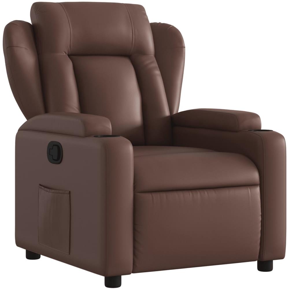 Poltrona Reclinabile Marrone In Similpelle - Foto 1