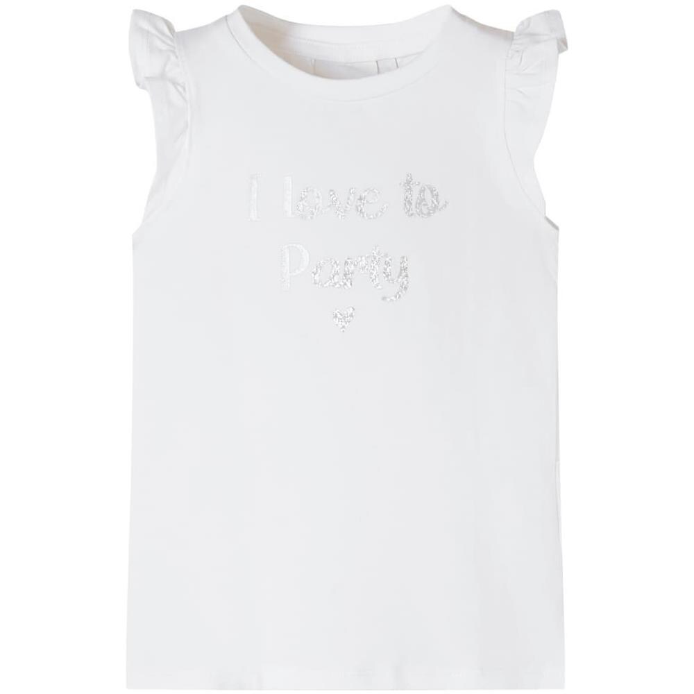 Maglietta da Bambina con Maniche a Volant Bianca 116 - Foto 1