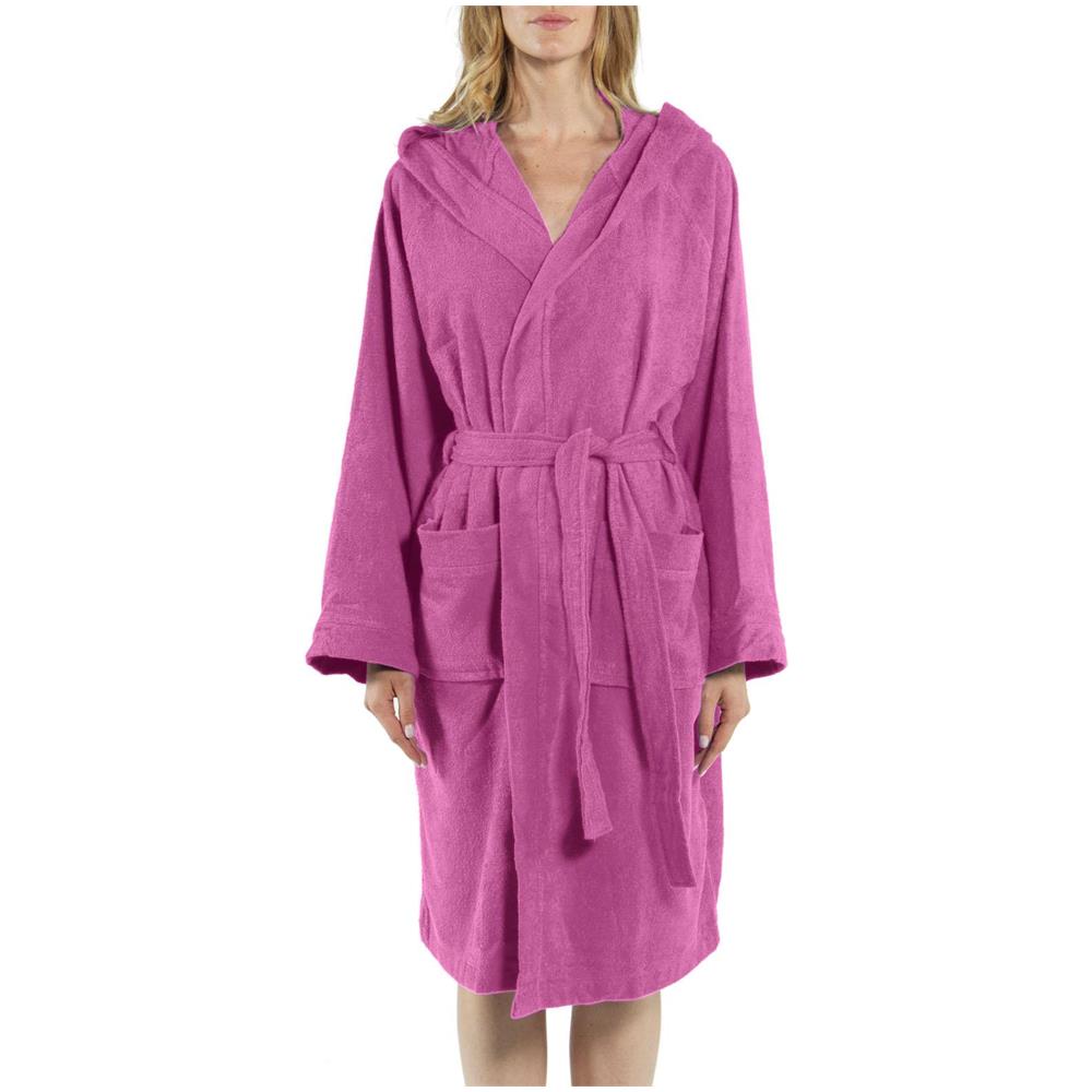 Accappatoio Con Cappuccio Spugnissima Microspugna In Cotone Colore Rosa Misura Xxl - Foto 3