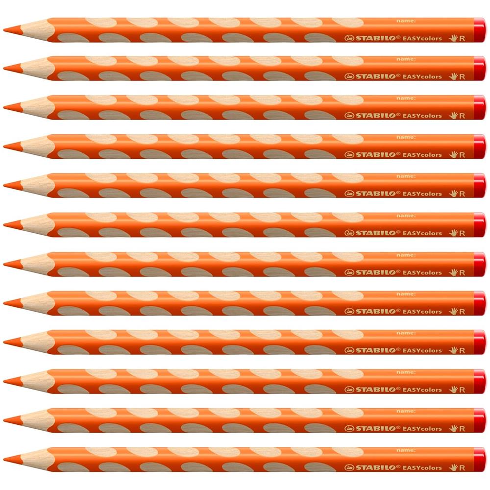 EASYcolors - Matita colorata Ergonomica - per Destrimani - Confezione da 12 - Arancione - Foto 1