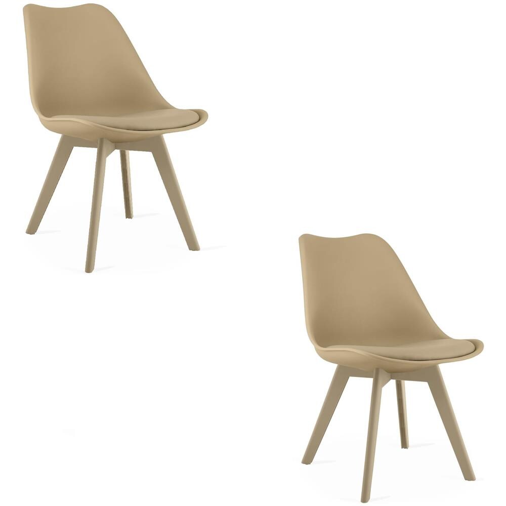 Sedia RIXK - Design ergonomico beige scuro x2 - Foto 1