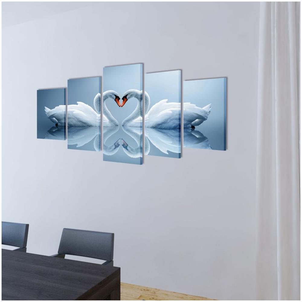 5 Pz Set Stampa Su Tela Da Muro Cigno 100 X 50 Cm - Foto 2