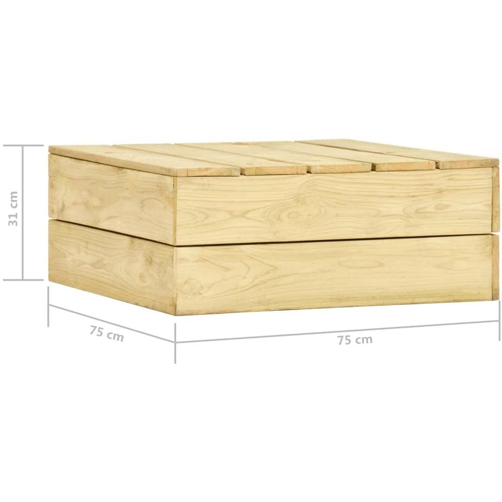 Tavolo da Giardino 75x75x31 cm in Legno di Pino Impregnato - Foto 2